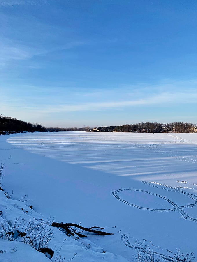 Winter wonderland or the world's largest ice rink? Lake Medina transforms into a frosty playground that would make Elsa jealous.