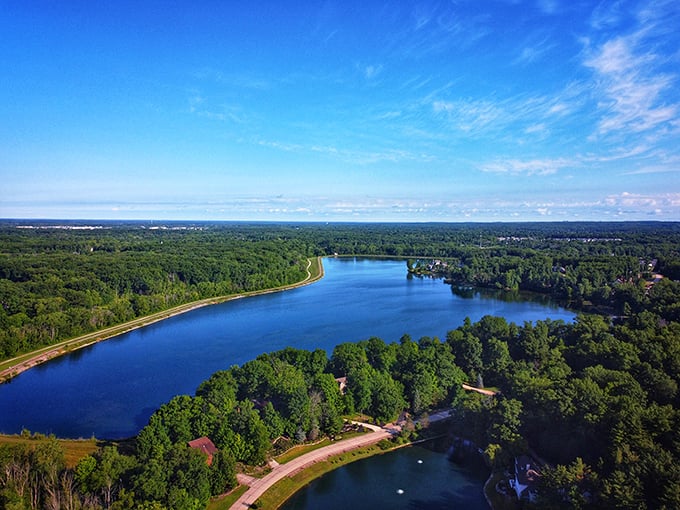 Bird's eye candy! This aerial view of Lake Medina is like looking at a landscape painting come to life. No drones were harmed in the making of this image.