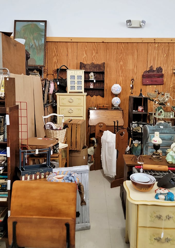 It's musical chairs meets time travel! This furniture display is like a game of "Which decade do you want to sit in?"