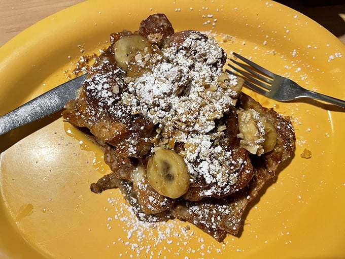 French toast or dessert? Why not both? This plate is proof that breakfast can be a religious experience.