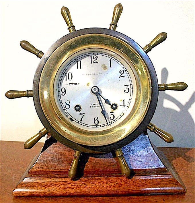 Time's up! This ship's wheel clock is perfect for the sailor who's always fashionably late to the dock.