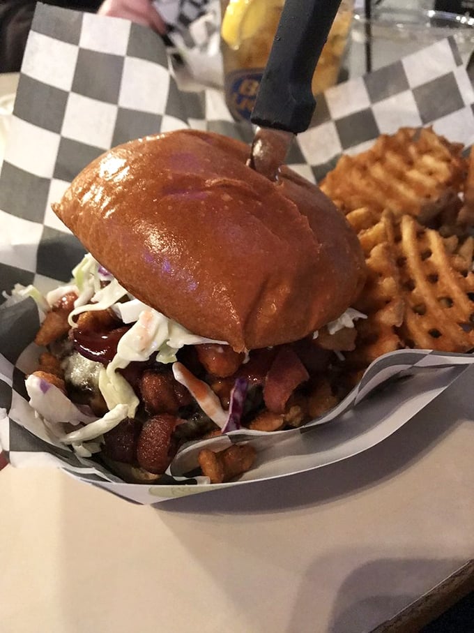 Behold the Hillbilly Burger, a culinary rebel that scoffs at utensils. It's not just a burger; it's a delicious dare that asks, "Are you up for the challenge?"