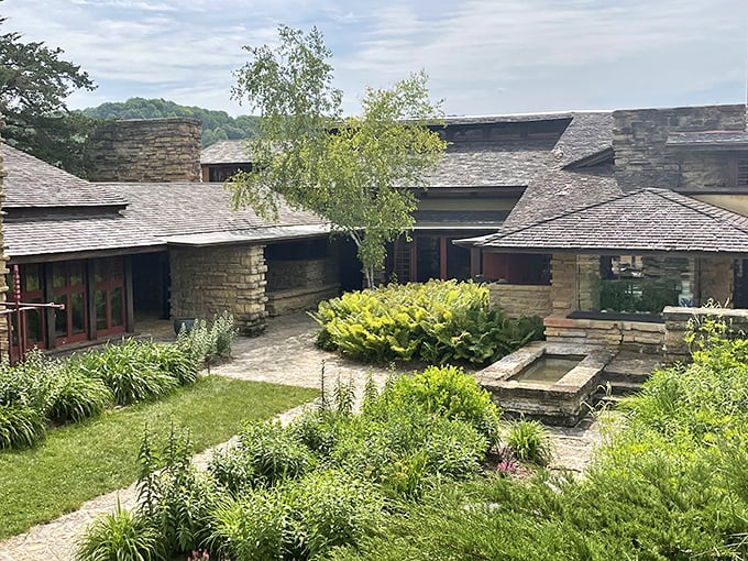 Organic architecture at its finest. It's like Mother Nature and geometry had a love child, and Wright was the proud papa.