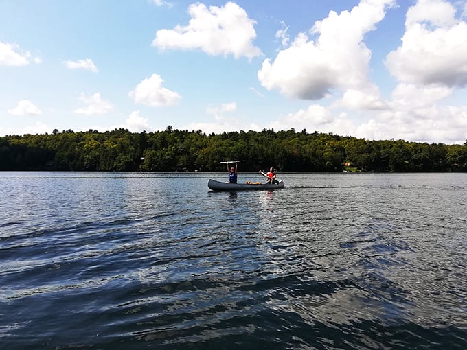 Who needs a cruise ship when you've got a canoe on Lake Dunmore? It's like Venice, but with more trees and fewer tourists.