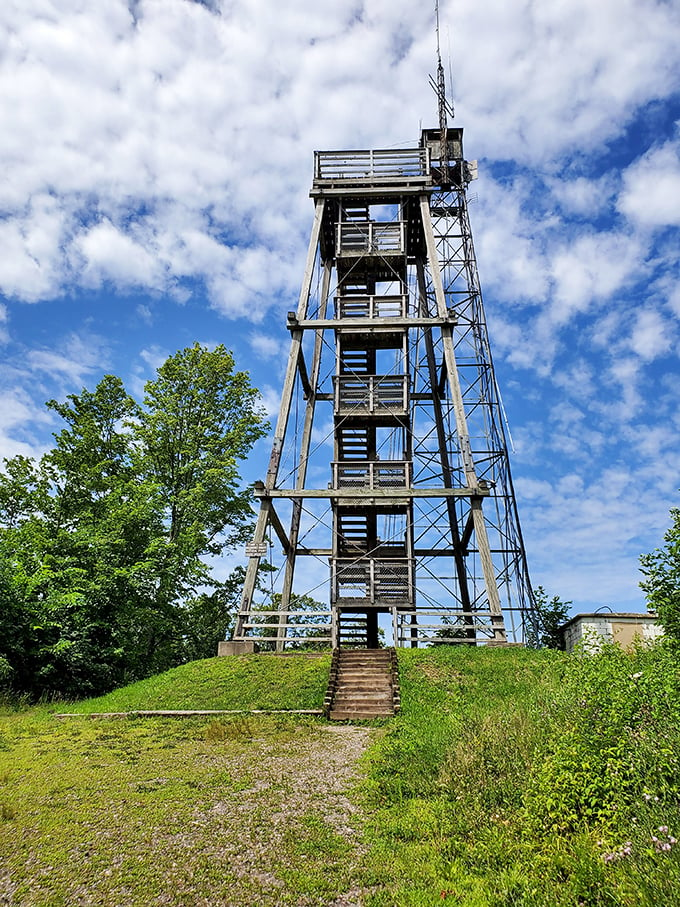 Stairway to heaven or observation tower? Either way, this view is worth every step – no elevator needed!