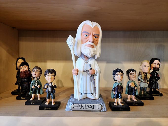 Gandalf leads his fellowship of pint-sized adventurers. Who knew Middle-earth could fit on a shelf?