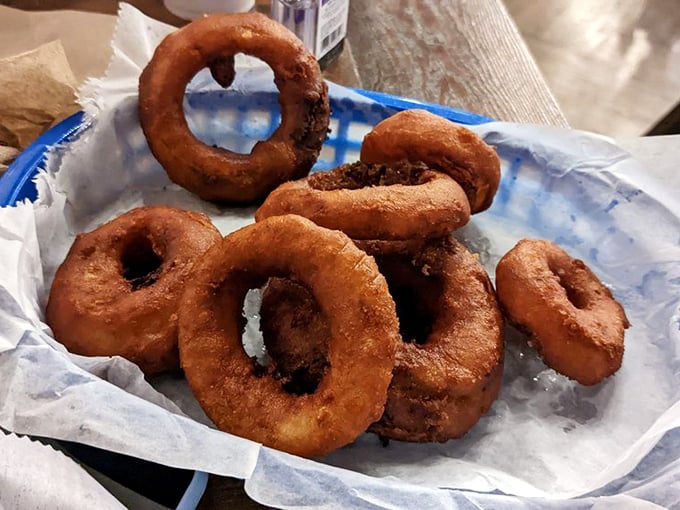 Holy circles of deliciousness! These onion rings aren't just a side dish, they're crispy, golden halos of happiness.