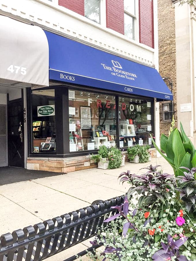 Blue awnings and beach balls? This bookstore knows summer reading is serious fun! Photo credit: The Bookstore of Glen Ellyn