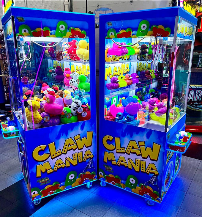 Claw your way to victory! This colorful contraption is like a carnival in a box, tempting you with plush prizes.