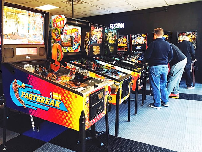 Where adults become kids again. These players are living proof that you're never too old for a good game of pinball.