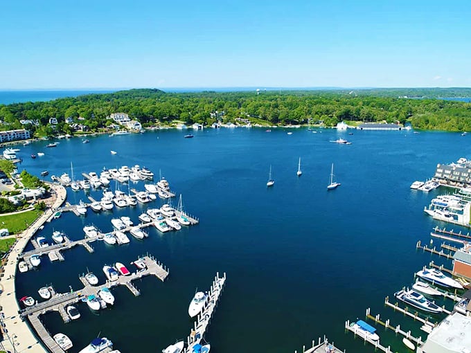 Charlevoix: Where churches play hide-and-seek with treetops and the lake plays mirror to the sky. Pure magic. 