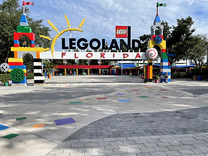 Brick-tastic wonderland! LEGOLAND's entrance is like walking into your childhood toy box, supersized.