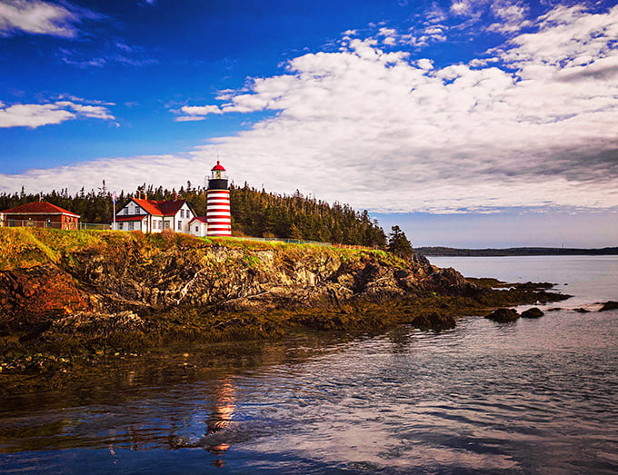 West Quoddy Head Light: where candy canes meet ghostly remains. Keep your eyes peeled for phantom ships!