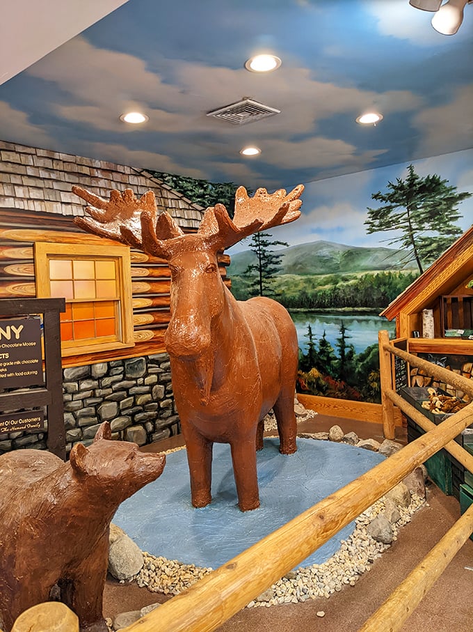 Meet Lenny, the moose you can admire but can't devour. This chocolate behemoth gives new meaning to "don't play with your food."