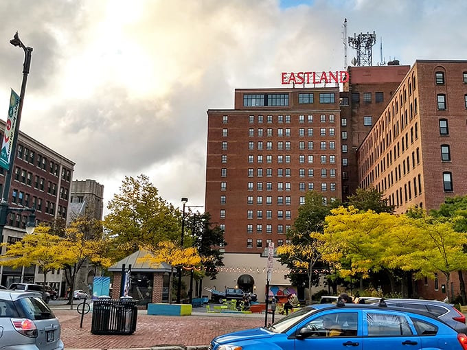 Rooftop views, vintage charm, and a dash of intrigue. The Eastland Park Hotel is where film noir meets New England hospitality.