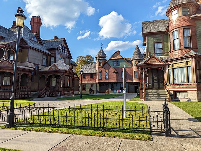 Turrets and gables galore! These Queen Anne beauties are what happen when lumber barons decide to play real-life dollhouse.