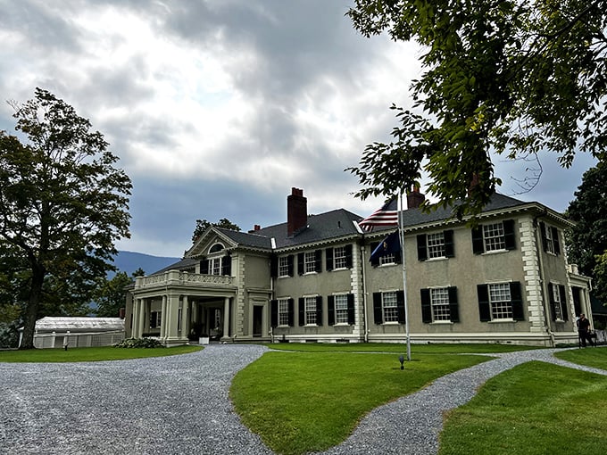 Manchester's marvel: Hildene's stately silhouette against Vermont's rolling hills is a sight for sore city eyes.