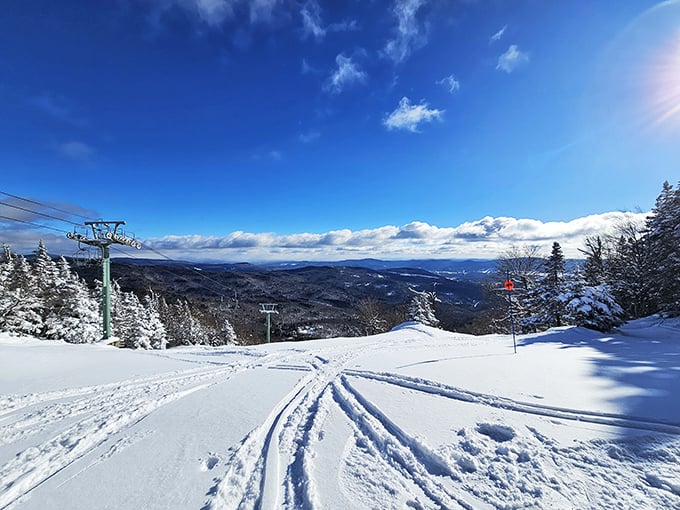 Ski like it's 1949 at Mad River Glen. Who needs modern amenities when you've got mountains of character?