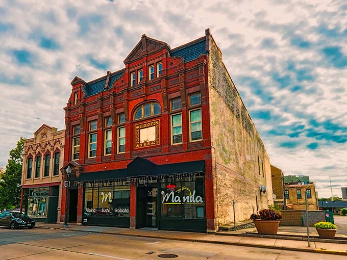 Time-travel alert! Oshkosh's downtown looks like it stepped out of a Norman Rockwell painting, but with a side of jet fuel.