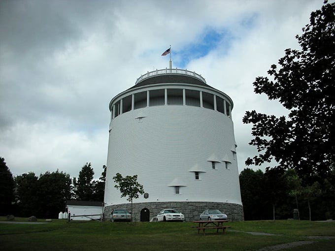 Towering terror or water wonder? The Thomas Hill Standpipe looms like a ghostly chess piece, ready to checkmate your courage.