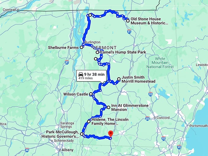 stunning attractions trip vermont map