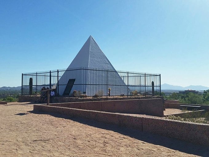 Egypt called, they want their pyramid back! This white wonder stands out like a snowball in the desert, proving Arizona's got a sense of humor.