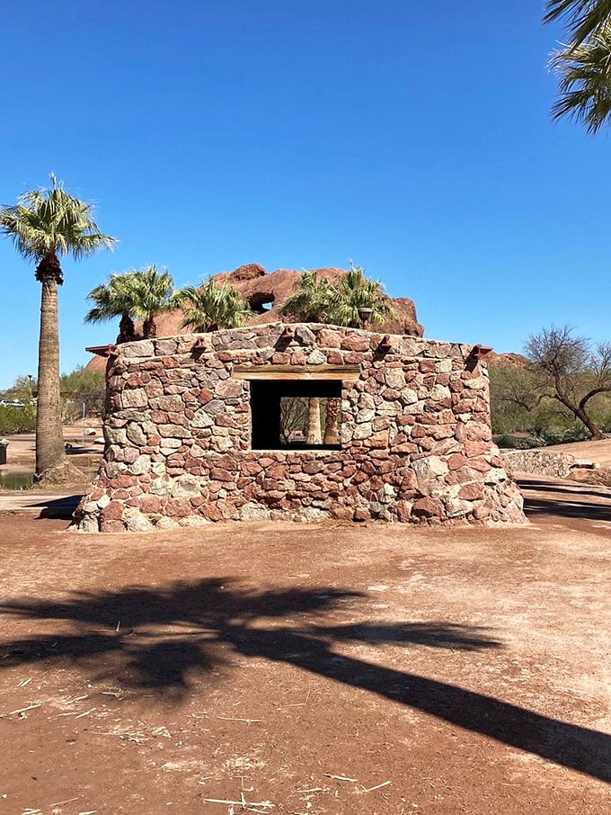 Part fortress, part time machine: This stone structure looks ready to defend against invading cacti or host a medieval desert cookout.