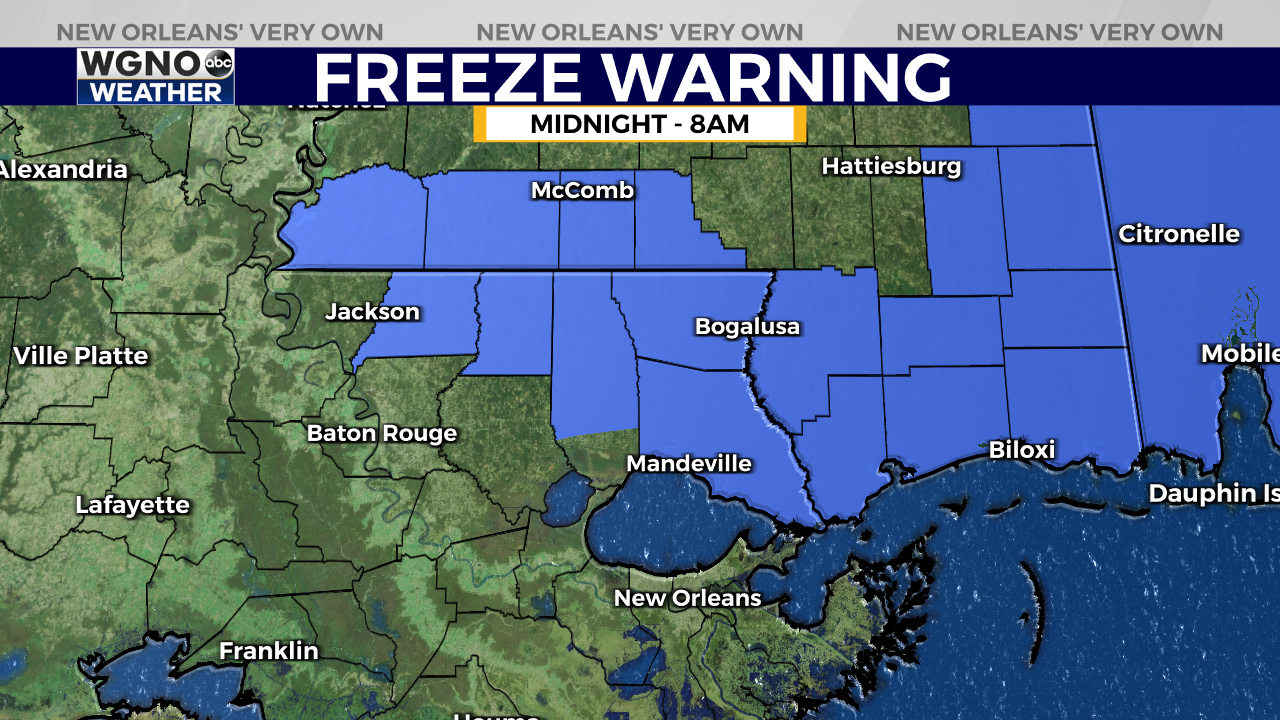 New Orleans Alert: Freeze Warning Issued—Prepare for a Cold Night Ahead