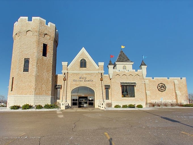 A cheese lover's Camelot! This whimsical fortress stands guard over Wisconsin's dairy treasures, beckoning travelers with its promise of fromage-filled adventures. 