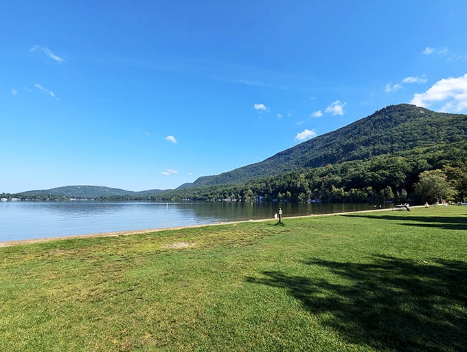 "Nature's IMAX": Lake Dunmore stretches out like a mirror, reflecting mountains and sky. It's Vermont's answer to Hollywood's special effects, only better.