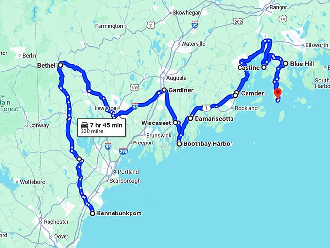 most stunning towns maine map