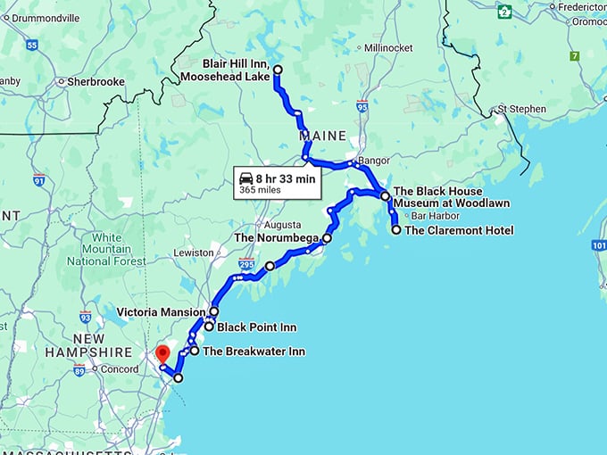 maine most stunning mansions map