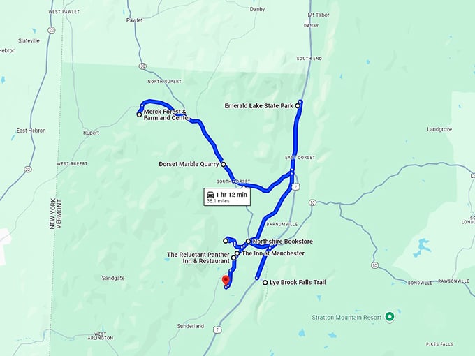 vermont dreamy trip map