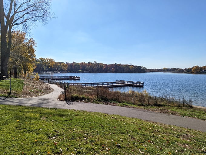 Who needs a map when you've got views like this? Crooked Lake's winding shores are nature's own GPS – set to 'relax'.