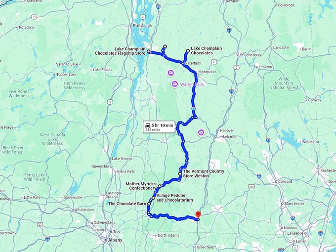 heavenly road trip vermont map