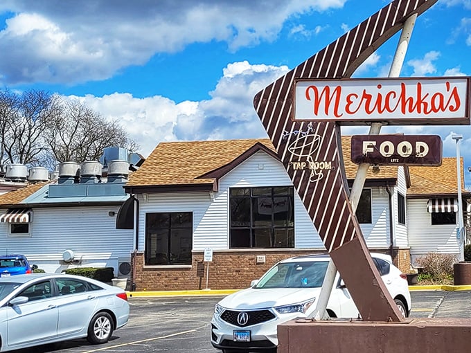 Retro chic meets comfort food heaven! Merichka's iconic sign promises a journey back to simpler times and fuller bellies. 