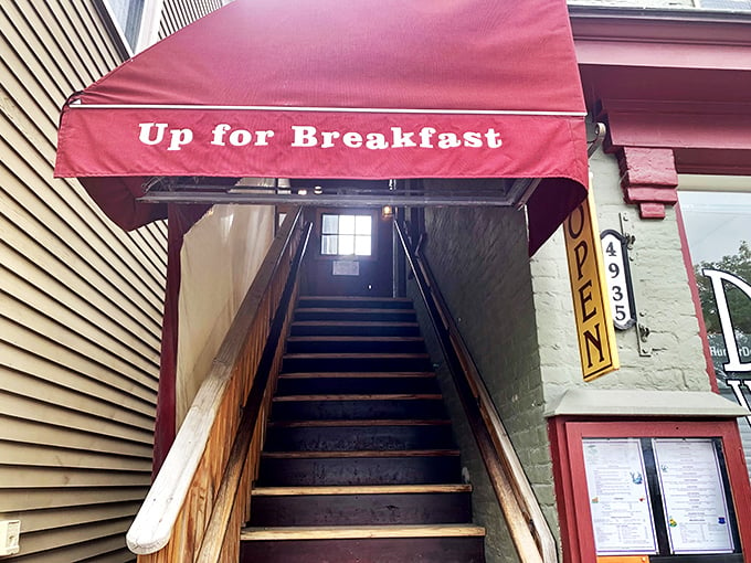 "Up for Breakfast" isn't just a name—it's a challenge. Are you ready to climb the stairway to breakfast heaven?