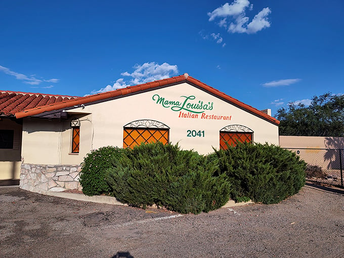 A slice of old-school Italy tucked into the Tucson desert, complete with terra cotta roof and desert shrubs standing guard like patient waiters.