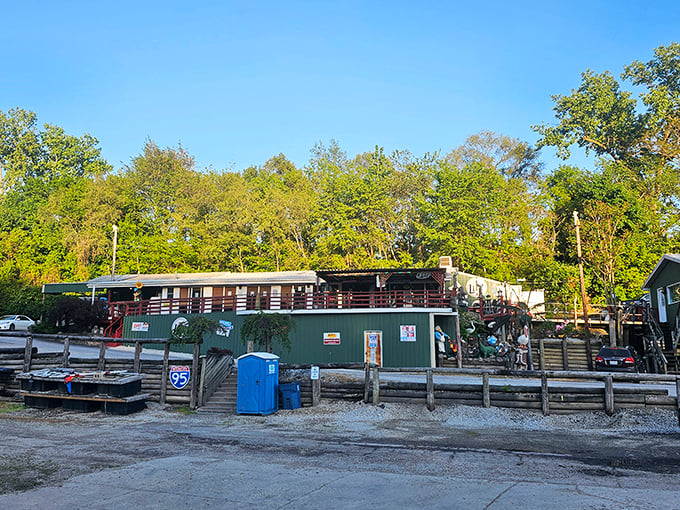 Rustic charm meets riverside dining! Tackle Box 2's exterior promises a laid-back experience where great food and good times flow as freely as the nearby Sandusky River.