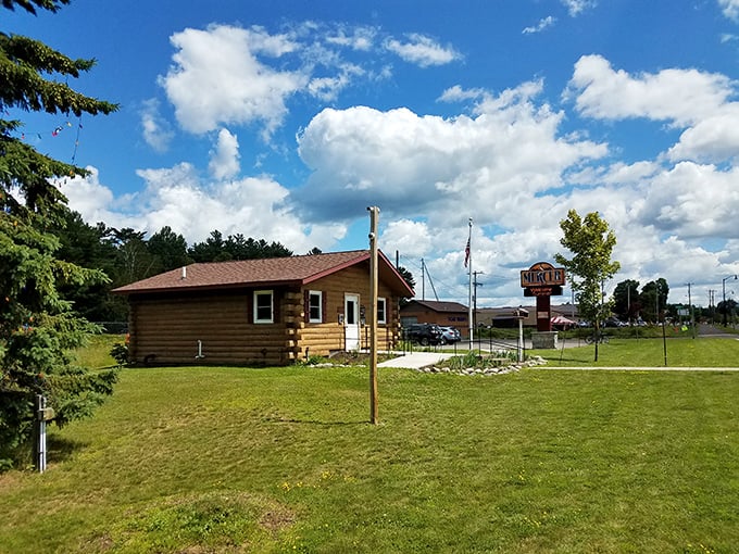 Small town, big personality. Mercer's rustic charm is on full display, with Claire d' Loon as the unofficial greeter.