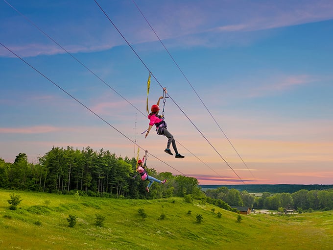 Soaring through the sky like a Wisconsin eagle (minus the feathers)! This zipline adventure offers breathtaking views and an adrenaline rush that'll make your cheese curds quiver.