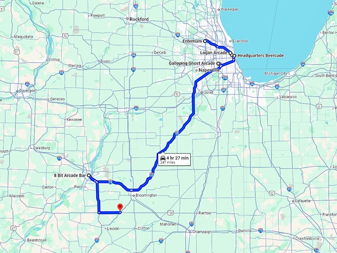 illinois retro arcade bars map