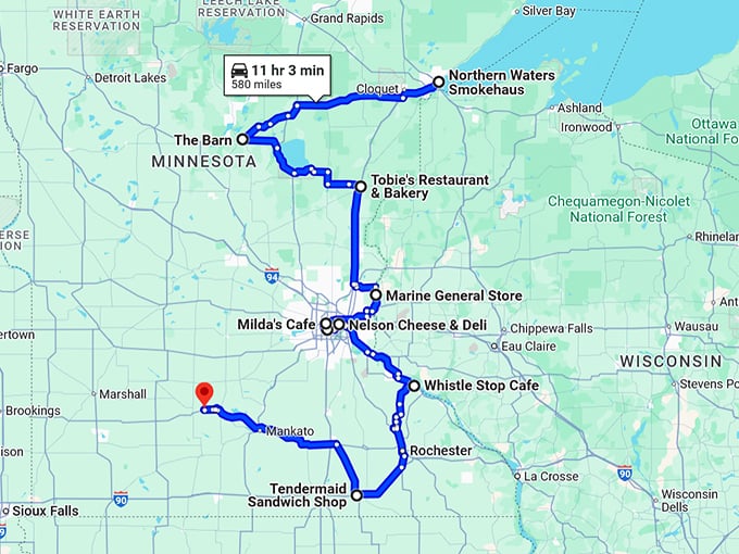 minnesota tasty trip map