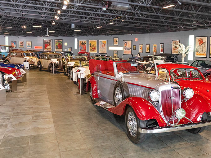 Step into a time machine on wheels! The Tampa Bay Automobile Museum's entrance promises a journey through automotive history that'll rev up your imagination.