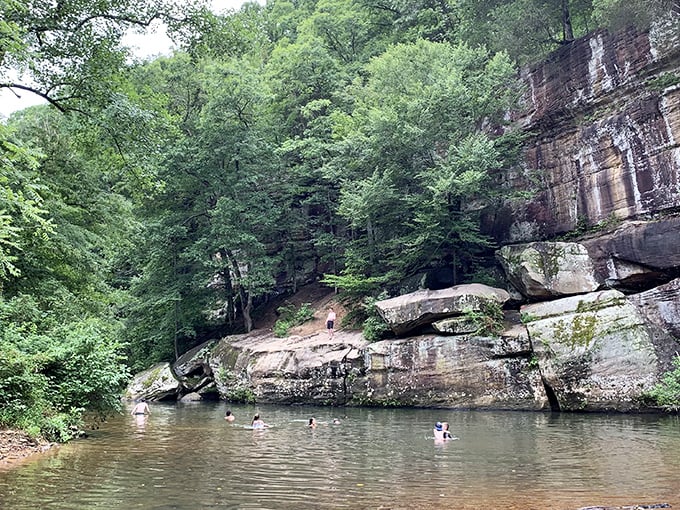 Nature's grand theater awaits! Bell Smith Springs, where towering cliffs and crystal waters set the stage for an epic Illinois adventure.